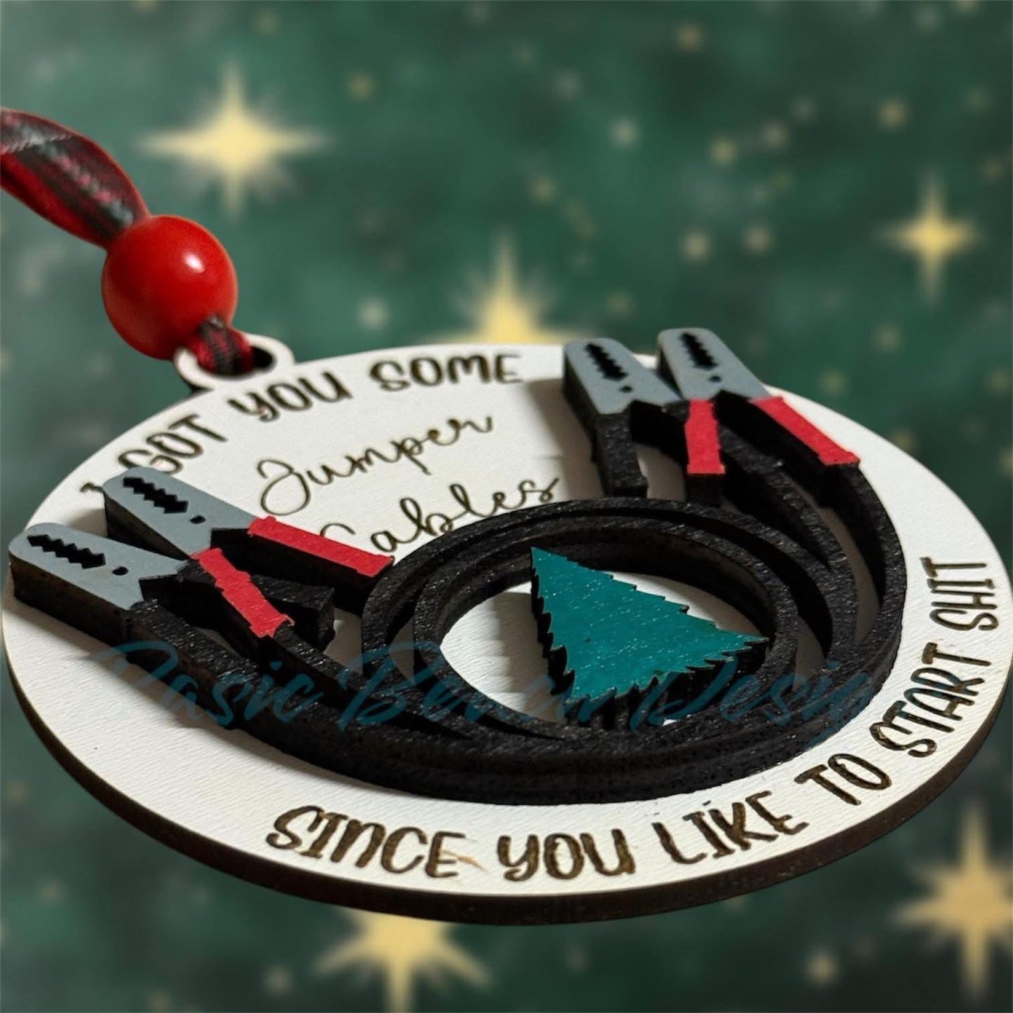 đ âJumper Cablesâ Funny Christmas Ornament