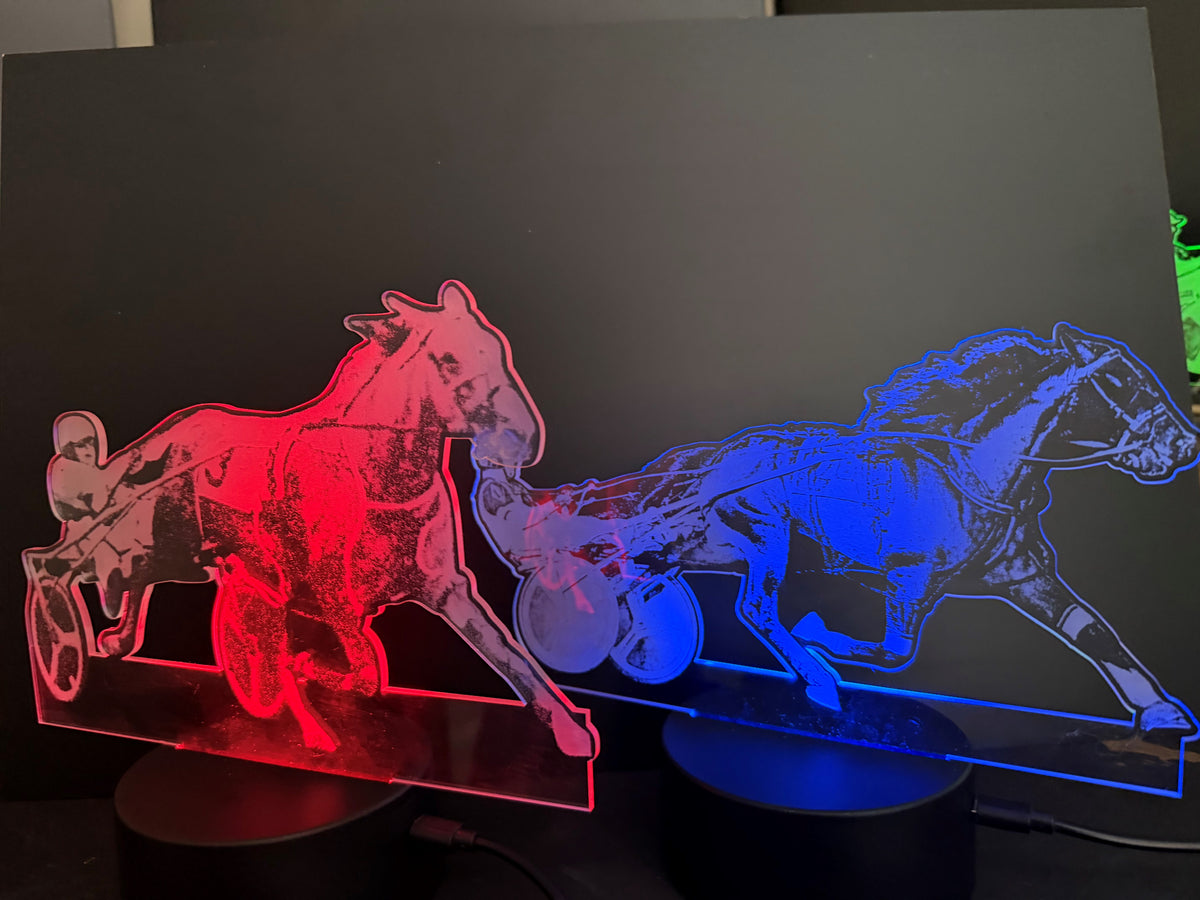 Harness Racing Acrylic Night Light- Pacer, Trotter or Custom Photo