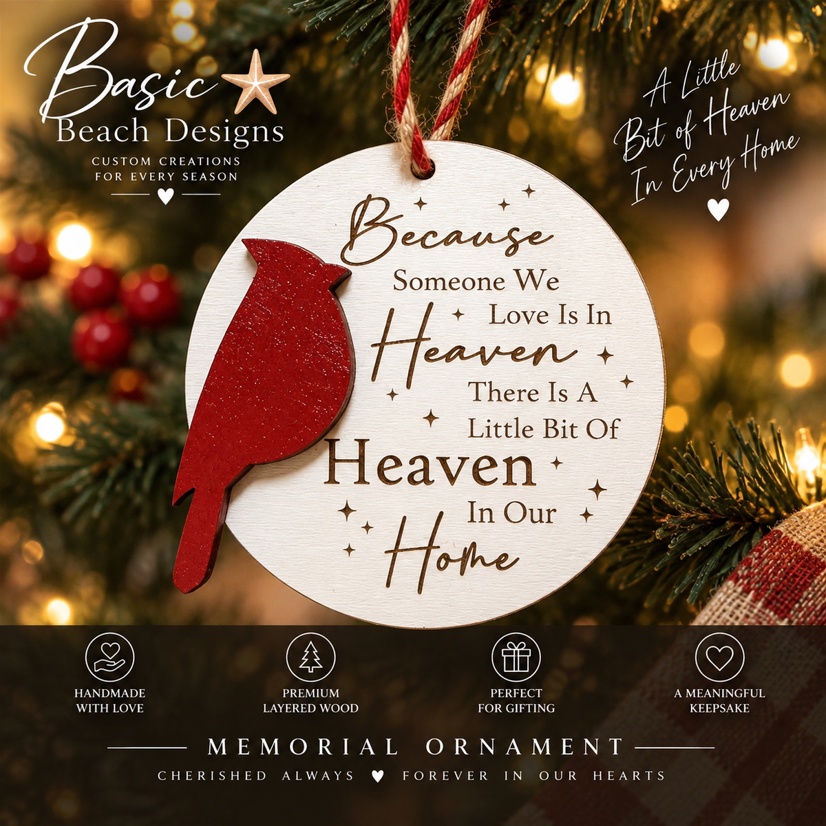 ❤️ Cardinal Memorial Ornament