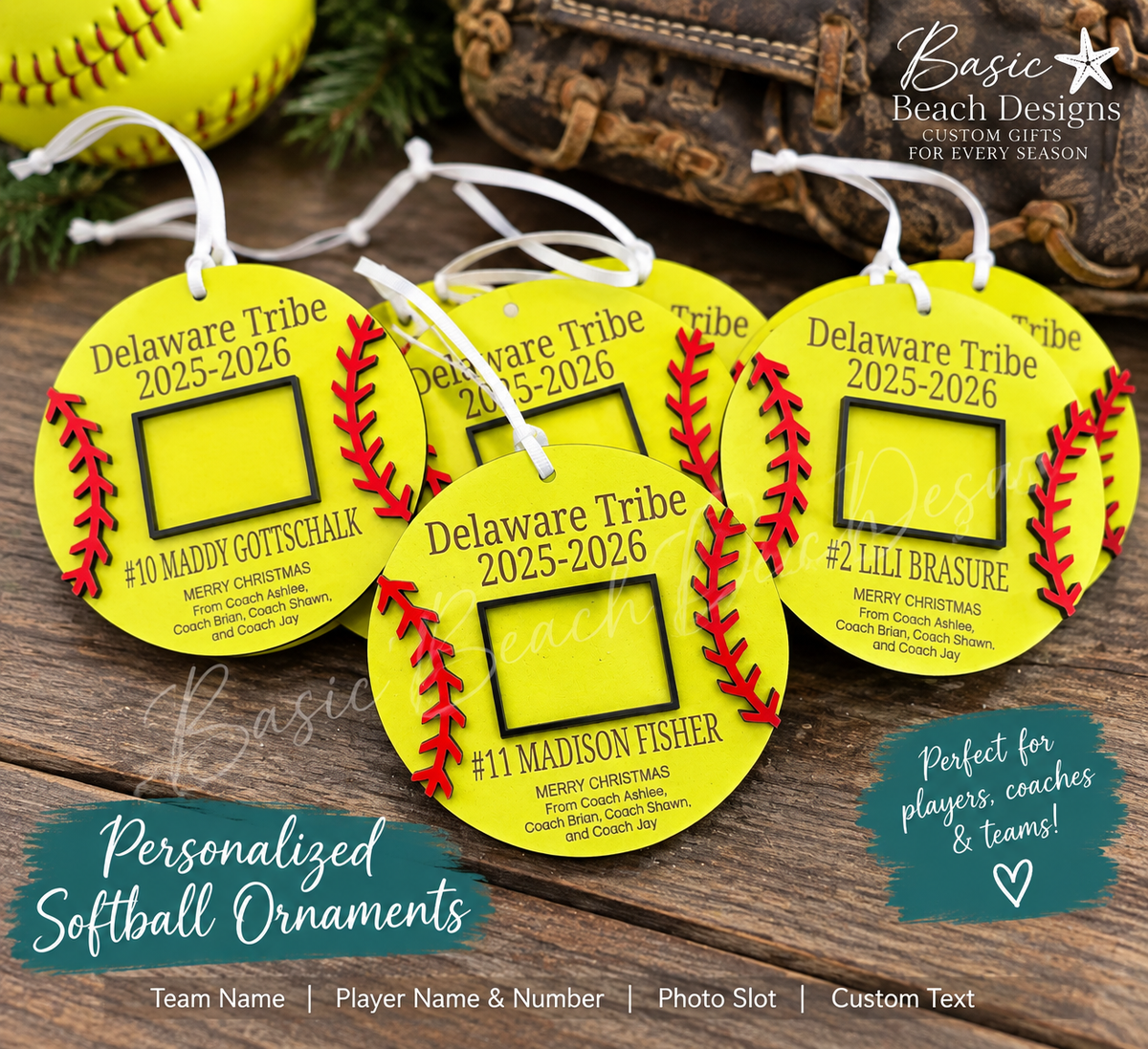 Personalized Softball Photo Ornament