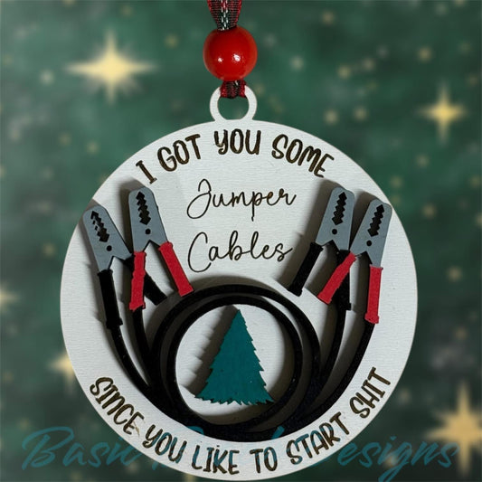 🚗 “Jumper Cables” Funny Christmas Ornament
