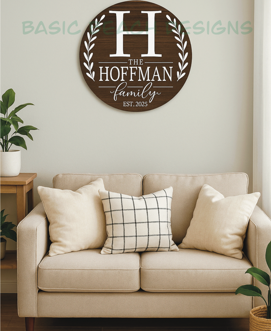 Personalized Layered Family Name Sign