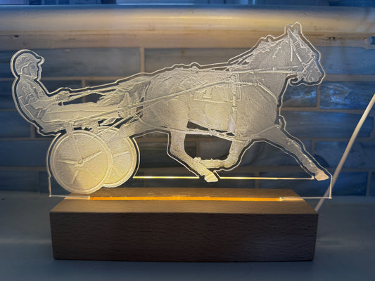 Harness Racing Acrylic Night Light- Pacer, Trotter or Custom Photo