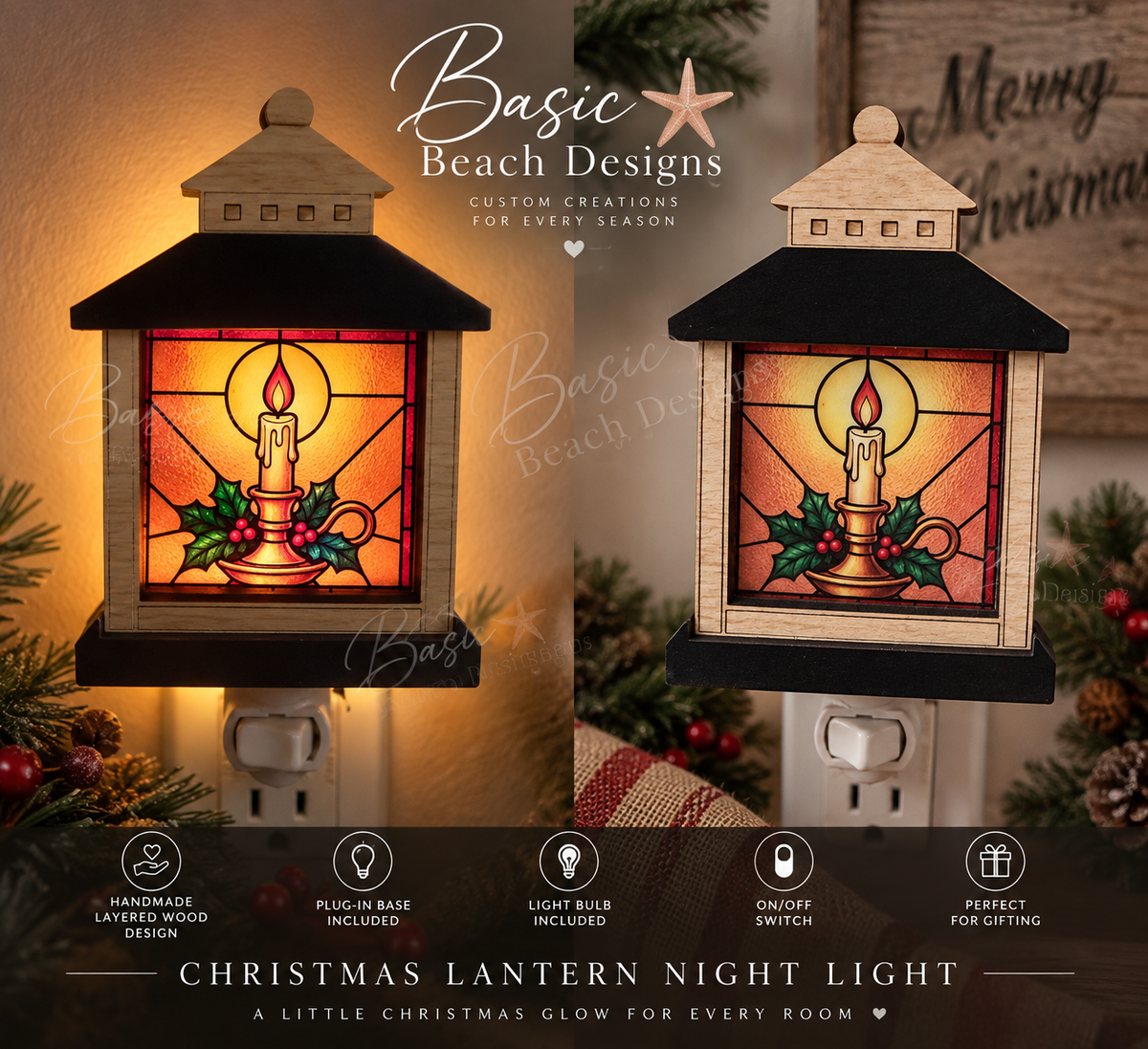 Christmas Lantern Plug-In Night Light