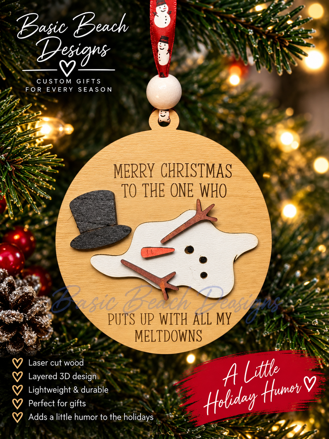 Merry Christmas Meltdown Ornament