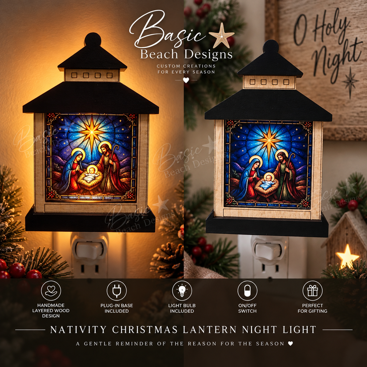 Christmas Lantern Plug-In Night Light