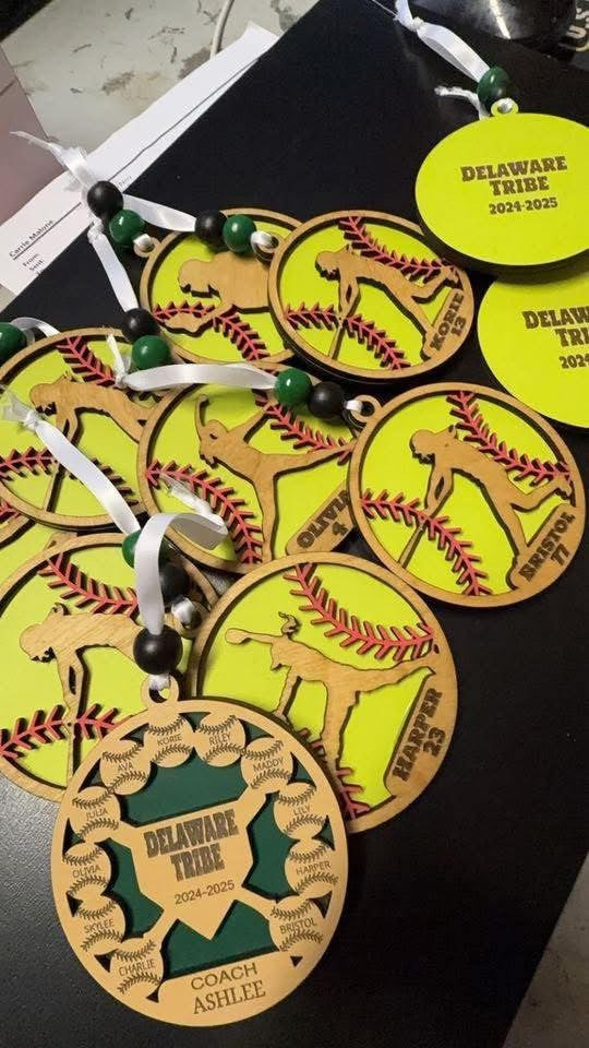 Personalized Softball Player Ornament- Custom Team and Player Keepsake