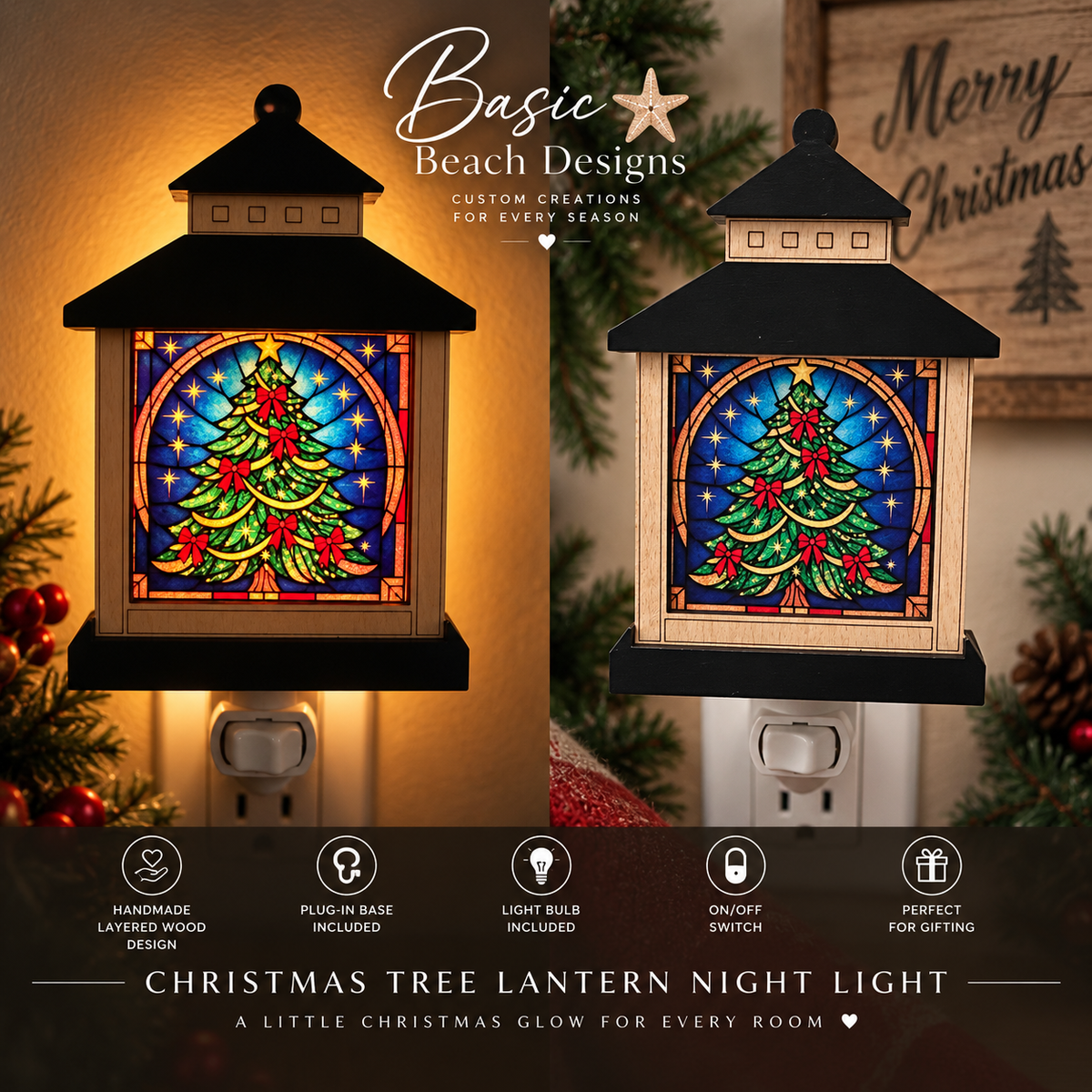 Christmas Lantern Plug-In Night Light